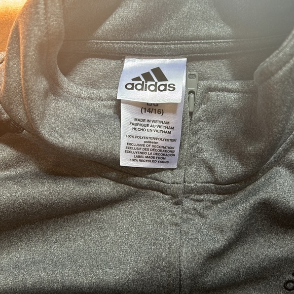 Kids Adidas Gray Zip Up Jacket - Picture 2 of 5